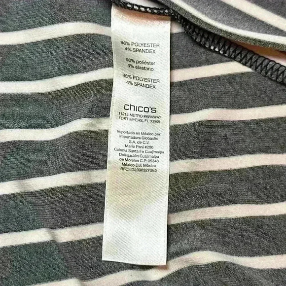 Chico's Size 0 (same as size 4/6) Striped Open Front Poly/Spandex Cardigan - Picture 10 of 12